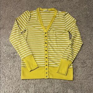Sunny Yellow Striped Cardigan